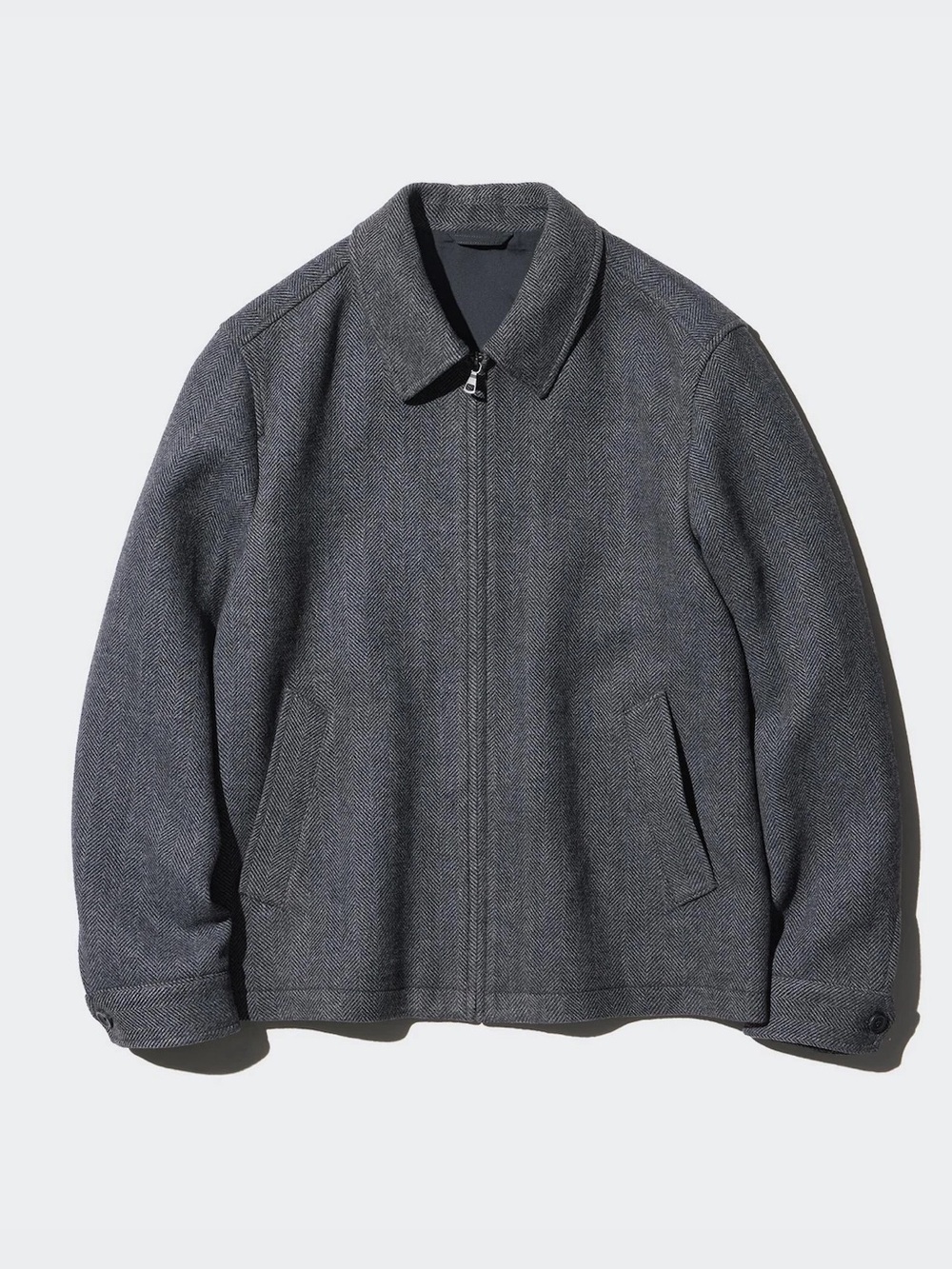 Uniqlo Men's Gray Single Collar Short Blouson Zipper Jacket M
